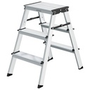 SONGMICS Échelle, Échelle 3 Marches, Échelle en Aluminium avec 3 Marches Antidérapantes, Multifonction, Max. Capacité de charge 150 kg, gris argenté et noir d'encre GLT23K