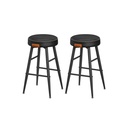 VASAGLE EKHO Collection - Lot de 2 tabourets de bar, tabourets de comptoir de cuisine, tabourets de petit-déjeuner, cuir synthétique avec coutures, 24,8 pouces de haut, bar à domicile, salle à manger, assemblage facile, noir encre LBC080B01