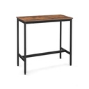 VASAGLE, Table de Bar Rectangulaire Étroite, Table de Cuisine, Table Haute de Salle à Manger de Pub, Structure en Acier, 100 x 40 x 90 cm, Montage Facile, Industriel, Marron Rustique et Noir LBT10X