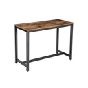 VASAGLE Table de bar, Table de cuisine industrielle, Table à manger avec cadre en métal robuste, pour cocktails, bar, cave de fête, restaurant, salon, aspect bois, 120 x 60 x 90 cm LBT91X