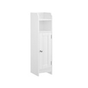 VASAGLE Meuble de Toilette, Meuble de Salle de Bain, Meuble de Salle de Bain, étagère de Salle de Bain Mince, étagères réglables, Gain de Place, Montage Facile, Blanc BBC310W01