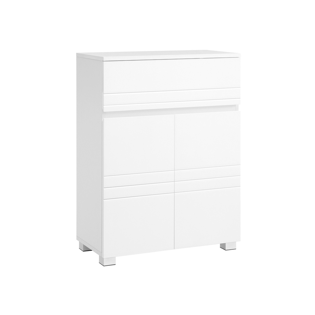 [BBK140W01] VASAGLE Meuble de Salle de Bain, Buffet, avec Tiroir, 2 Portes, Etagère Réglable, pour Couloir, 60 x 30 x 80 cm, Blanc BBK140W01