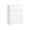 VASAGLE Meuble de Salle de Bain, Buffet, avec Tiroir, 2 Portes, Etagère Réglable, pour Couloir, 60 x 30 x 80 cm, Blanc BBK140W01