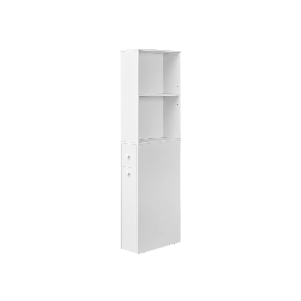 [BBK567T14] VASAGLE Meuble de Rangement de Salle de Bain Mince, Meuble de Salle de Bain étroit, Meuble Autoportant avec tiroirs de Rangement et étagère réglable, pour Petits espaces, Style Moderne, Blanc