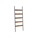 VASAGLE Échelle à couvertures, étagère inclinée, porte-serviettes à 5 niveaux, largeur 65 cm, cadre en acier, pour couvertures, serviettes, foulards, style industriel, marron rustique et noir LLS011B01