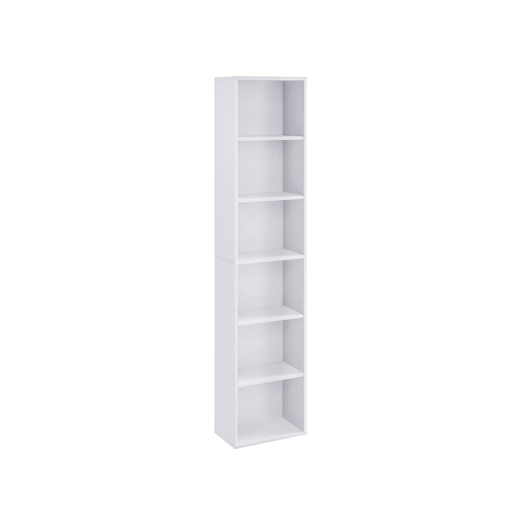 [LBC167T14] VASAGLE Bibliothèque à 6 niveaux de style scandinave, étagère de rangement pour salon, bureau, chambre à coucher, bureau, 40 x 24 x 178,5 cm, blanc LBC167T14
