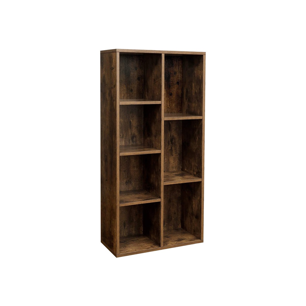 [LBC27BX] VASAGLE Bibliothèque, Bibliothèque pour Enfants avec 7 Compartiments, Meuble de Rangement Autoportant pour Décoration, dans Salon, Bureau et Bureau, 50 x 24 x 106 cm, Marron Rustique LBC27BX