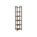 VASAGLE Bibliothèque, Bibliothèque à 6 Niveaux, Étagère de Rangement Ouverte, Présentoir sur Pied, pour Bureau, Salon, Chambre, 40 x 30 x 187,5 cm, Industriel, Marron Rustique et Noir LLS101B01