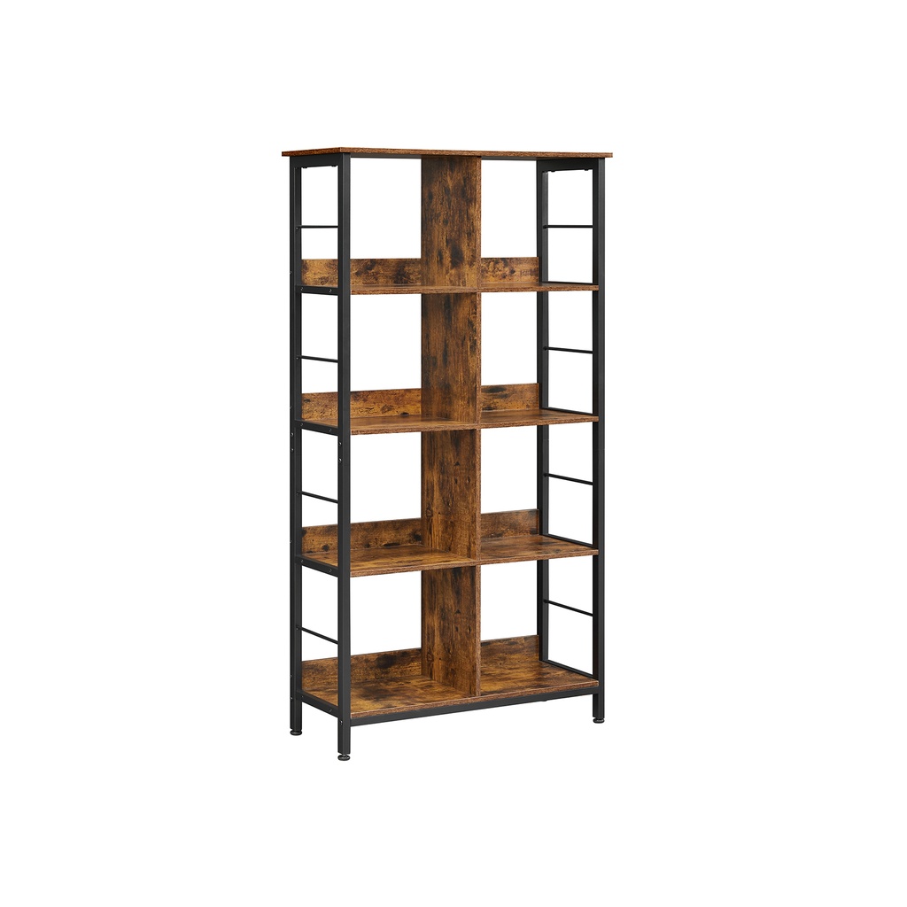 [LLS105B01] VASAGLE Bibliothèque, Bibliothèque, Étagère Échelle 4 Niveaux, Étagère de Rangement, pour Bureau, Salon, Chambre, 80 x 33 x 149 cm, Industriel, Marron Rustique et Noir LLS105B01