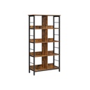 VASAGLE Bibliothèque, Bibliothèque, Étagère Échelle 4 Niveaux, Étagère de Rangement, pour Bureau, Salon, Chambre, 80 x 33 x 149 cm, Industriel, Marron Rustique et Noir LLS105B01