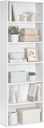 VASAGLE Bibliothèque à 6 Niveaux Étagère de Rangement pour Salon Bureau Chambre Bureau Style Scandinave Style Scandinave 24 x 60 x 178,5 cm Blanc LBC169T14