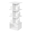VASAGLE Collection Custos - Bibliothèque rotative, étagère de rangement à 4 niveaux, étagère sur pied avec compartiments ouverts, 40 x 40 x 124,6 cm, pour chambre, salon, bureau, blanc nuage LBC471WB01