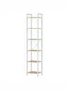 Étagère de rangement à 6 niveaux, bibliothèque autoportante pour bureau à domicile, salon, basique moderne, beige et blanc