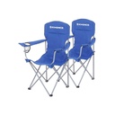 SONGMICS Lot de 2 chaises de camping pliantes, structure confortable et robuste, charge max. Capacité de charge 150 kg, avec porte-gobelet, chaises d'extérieur, bleu GCB08BU