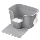 Feandrea Bac à litière extra large pour chat avec côtés cachés, comprend un bac à litière, une boîte de rangement, une pelle, pour grands chats, gris tourterelle PPT003G01