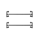 SONGMICS Portant à Vêtements Mural, Lot de 2, Barre de Suspension Industrielle en Tuyau, Gain de Place, 110 x 30 x 29,3 cm, Supporte jusqu'à 60 kg Chacune, pour Petit Espace, Noir HSR64BK-02