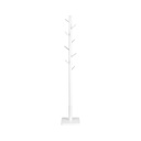 VASAGLE Porte-manteau en bois massif, porte-manteau sur pied avec 8 crochets pour manteaux, chapeaux, sacs, sacs à main, pour entrée, couloir, crochets et poteau en bois d'hévéa, blanc RCR010W02