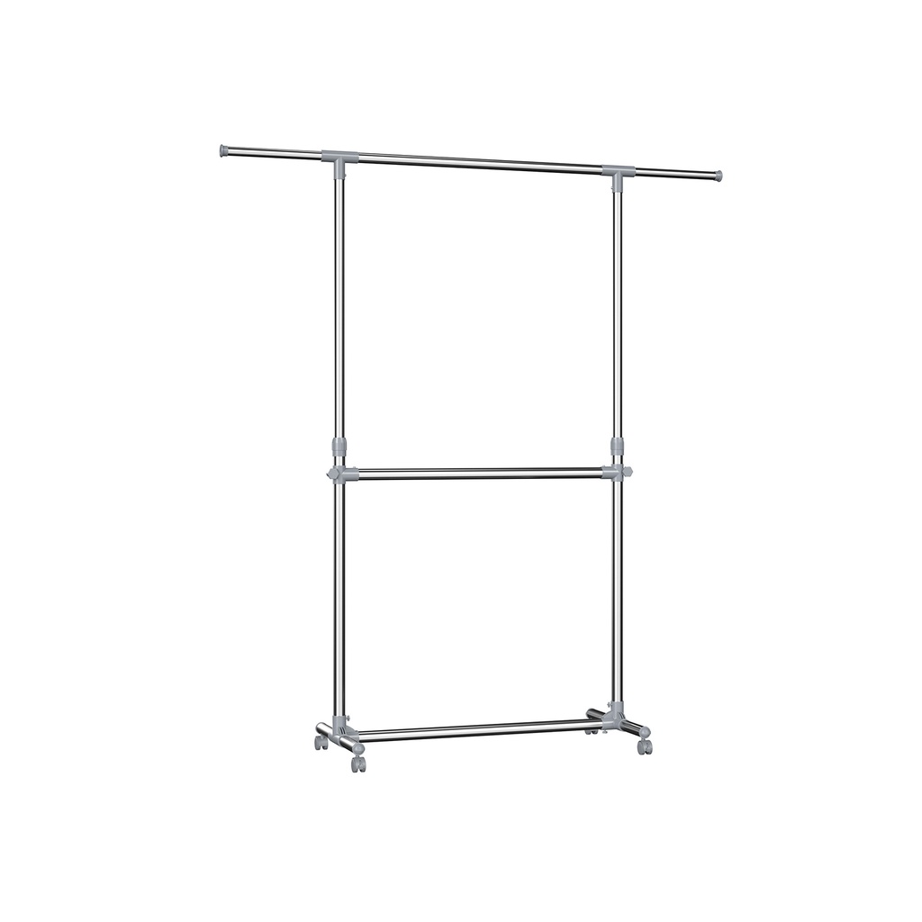 SONGMICS Portant à vêtements, gris, (101-163) x 49 x (113-198) cm