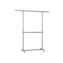 SONGMICS Portant à vêtements, gris, (101-163) x 49 x (113-198) cm