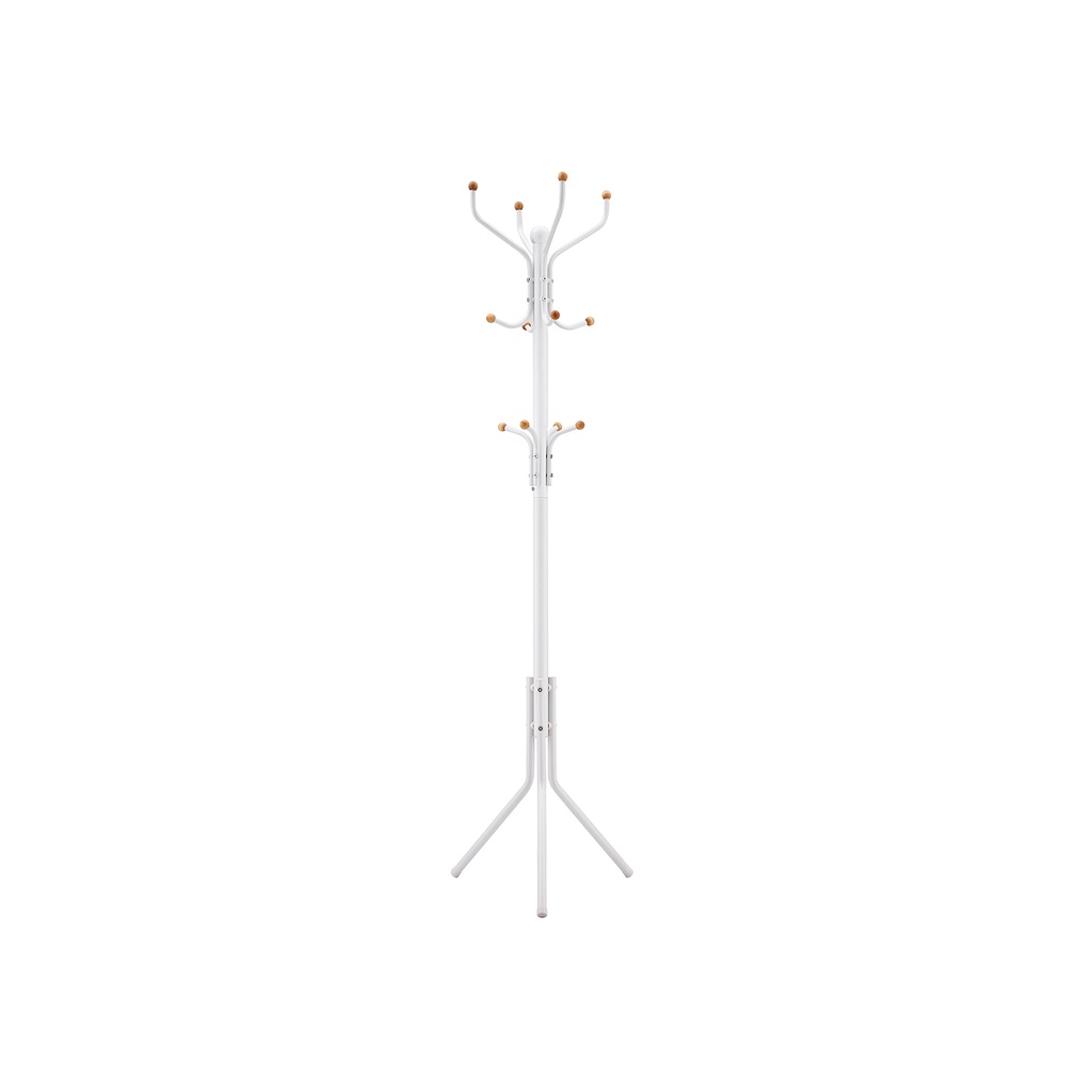 SONGMICS Portemanteau en métal, portant à vêtements, porte-chapeau et sac à main, arbre d'entrée de 182 cm de haut, RCR19W , blanc crème/ivoire