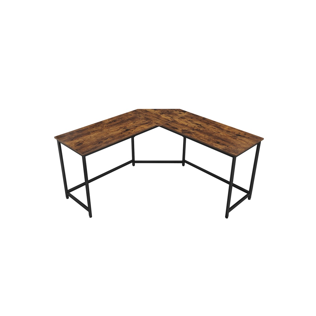 [LWD73X] VASAGLE Bureau d'ordinateur en forme de L, bureau d'angle pour bureau, bureau à domicile, jeu, peu encombrant, assemblage facile, design industriel, marron rustique et noir LWD73X