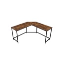 VASAGLE Bureau d'ordinateur en forme de L, bureau d'angle pour bureau, bureau à domicile, jeu, peu encombrant, assemblage facile, design industriel, marron rustique et noir LWD73X