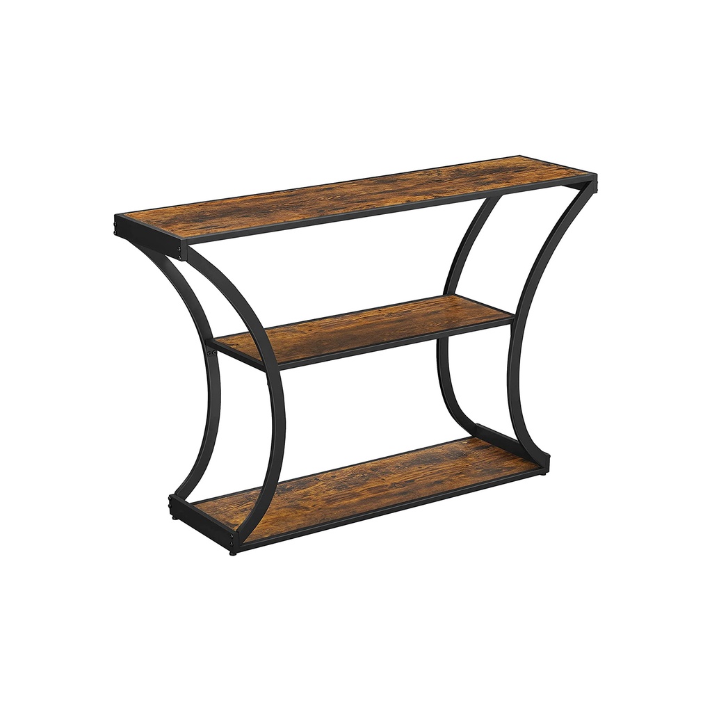VASAGLE Table Console, Table de Couloir, Pieds Courbés, Plateau de Table Allongé, pour Salon, Couloir, Chambre, Marron Vintage/Noir LNT089B01