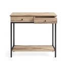 VASAGLE Table console, table d'entrée, table d'appoint, table de canapé avec 2 tiroirs, structure en acier, couloir, salon, design industriel, marron chameau-noir encre LNT015W01