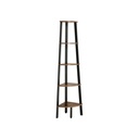 VASAGLE Étagère d'angle, bibliothèque échelle industrielle à 5 niveaux, support de rangement, avec cadre en métal, pour salon, maison, bureau, marron rustique LLS35X