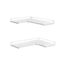 VASAGLE Etagères d'Angle en Forme de L Lot de 2 Etagères Murales Design Industriel Salon Chambre Cuisine Blanc Nuage LLS831W14