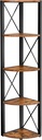 VASAGLE Étagère d'angle à 5 niveaux, étagère de rangement multifonction, bibliothèque, support pour plantes, pour salon, salle de bain, cuisine, chambre, bureau, facile à assembler, industriel, marron rustique et noir