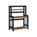 SONGMICS Étagère à épices, étagère de rangement à 3 niveaux, organiseur de bureau avec cadre en bambou, pour cuisine, salle à manger, bureau, marron rustique et noir OFS047B01