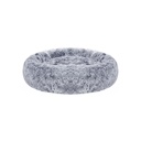 FEANDREA Lit pour Chien, Lit pour Chat Donut, Lit pour Animal de Compagnie Moelleux et Apaisant avec Housse Amovible et Lavable, Peluche Longue et Douce, 70 cm, Gris