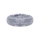 FEANDREA Lit pour Chien, Lit pour Chat Donut, Lit pour Animal de Compagnie Moelleux et Apaisant avec Housse Amovible et Lavable, Peluche Longue et Douce, 50 cm, Gris