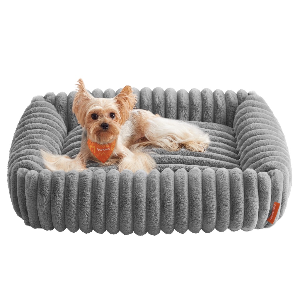 [PGW311GD01] Feandrea Lit pour chien, canapé-lit pour chien de taille moyenne, rembourrage doux, lavable, 71 x 55 x 18 cm, gris tourterelle PGW311GD01