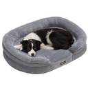 Feandrea UPGW282G01 Lit pour chien, grand canapé orthopédique pour chien, 36 x 27 x 7 pouces, mousse pour cage à œufs, doublure imperméable, bords surélevés, housse amovible et lavable en machine, antidérapant, gris clair