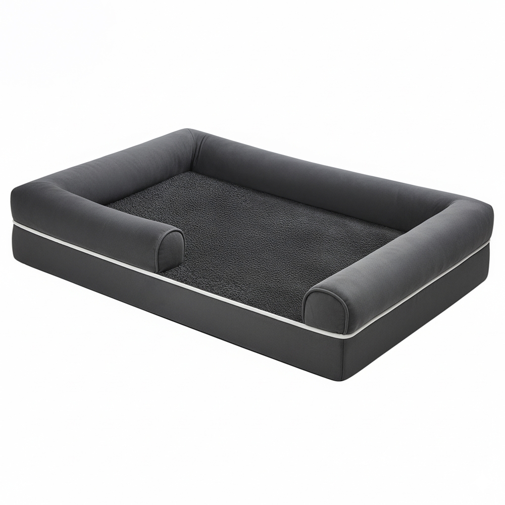 [PGW077G01] Feandrea Lit pour chien, lit orthopédique pour chien, grand lit pour chien, imperméable, housse amovible et lavable, canapé pour chien avec fond antidérapant, bords surélevés, 42 x 32 x 8 pouces, gris foncé UPGW077G01V1