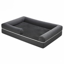 Feandrea Lit pour chien, lit orthopédique pour chien, grand lit pour chien, imperméable, housse amovible et lavable, canapé pour chien avec fond antidérapant, bords surélevés, 42 x 32 x 8 pouces, gris foncé UPGW077G01V1