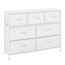 SONGMICS Collection BELLAH - Commode, Meuble de Rangement, Acier, pour Chambre, Placard, Couloir, Salon, 7 Tiroirs, Moderne, Blanc Nuage et Blanc Neige LGS323WH01
