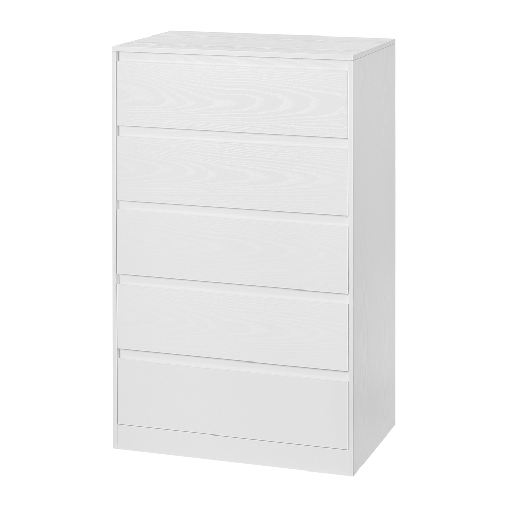[LTS605WE01] VASAGLE Collection KAILYN - Commode pour Chambre à Coucher, Meuble de Rangement avec 5 Tiroirs, 40 x 60 x 97,4 cm, Style Moderne, Blanc Neige LTS605WE01