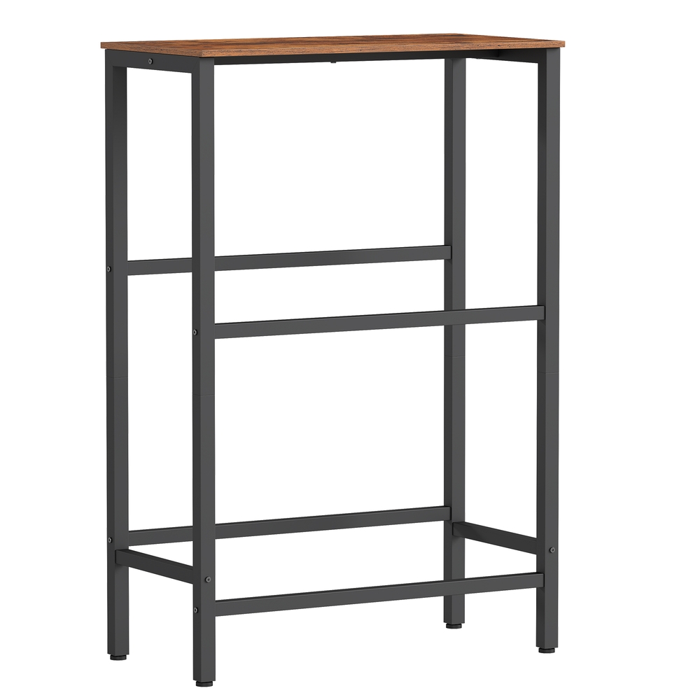 [BSC373K01] SONGMICS Support de caisse à boissons 2 niveaux 4 supports de rangement pour caisses Chaque niveau charge 150 kg Support à boissons en acier Cuisine Salon Garage Vintage Marron Encre Noir BSC373K01