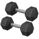 SONGMICS Set d'haltères, paire d'haltères hexagonaux, total 20 kg, entraînement, fitness, haltérophilie à la maison, salle de sport, noir encre SYL010B01