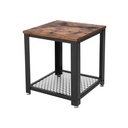 VASAGLE Table d'Appoint Industrielle, Table Basse, avec Structure en Métal, Facile à Assembler, pour Salon, Chambre, Cuisine, Marron Rustique et Noir LET41X, Panneaux de Particules de Bois, Fer, Vintage, 1 Pièce