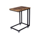 VASAGLE Table d'appoint, Table d'appoint, Table Basse, avec Cadre en Acier et roulettes, Assemblage Facile, Industriel, pour Salon, Chambre, Balcon, Marron Rustique et Noir LNT50X