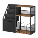 Table d'appoint à 3 niveaux, support pour tourne-disque, pour salon, chambre à coucher, marron rustique