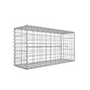 SONGMICS Gabion Panier, Cage à Gabions en Métal avec Maille 5 x 10 cm pour Pierres, Galvanisé, Cloison Murale de Décoration de Jardin, 100 x 50 x 30 cm, Argent GGB153