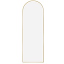 SONGMICS Miroir pleine longueur, 160 x 50 cm, miroir complet arqué avec support, miroir de sol avec cadre en alliage d'aluminium, verre trempé, pour chambre à coucher, salon, vestiaire, or pâle LFM031A01V1