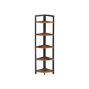 VASAGLE Étagère d'angle à 5 niveaux, étagère de rangement polyvalente, support pour plantes, 30 x 30 x 150 cm, industriel, pour salon, chambre à coucher, bureau à domicile, marron rustique et noir LLS803B01