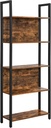 VASAGLE Bibliothèque, Étagère de Rangement, Étagère de Cuisine avec 5 Étagères, Structure en Acier Stable, pour Salon, Entrée, Couloir, Bureau, Style Industriel, Marron Rustique et Noir LLS025B01