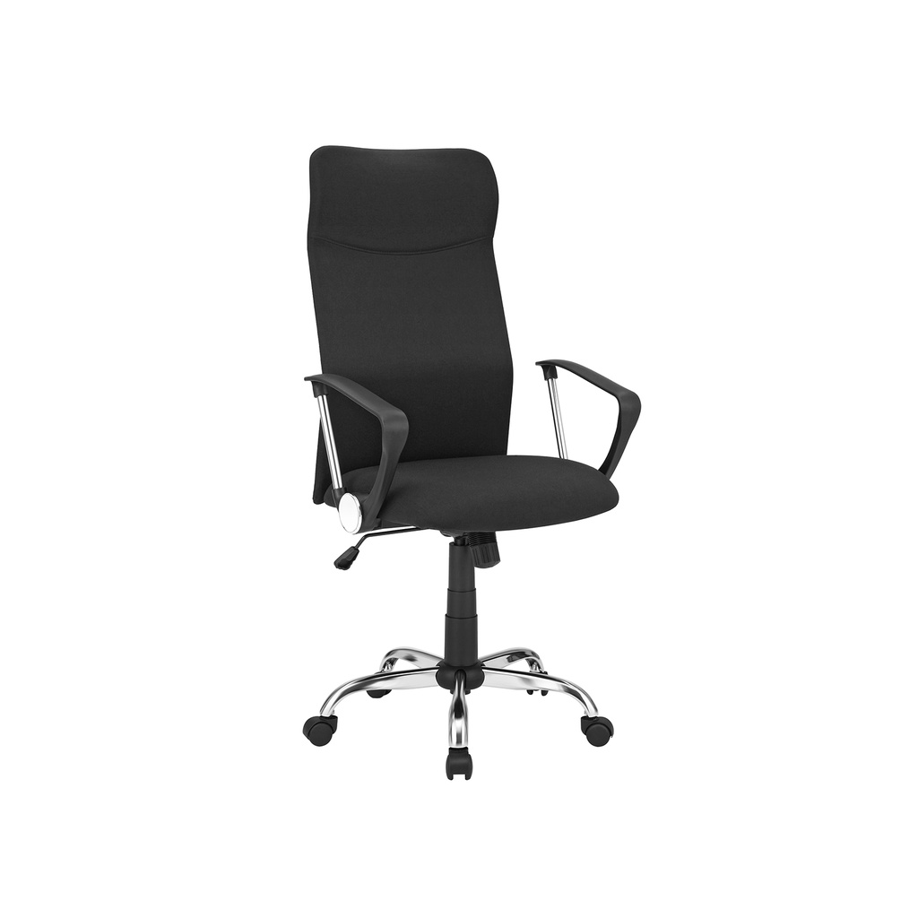 SONGMICS OBN034B01 Chaise de bureau ergonomique pivotante assise rembourrée housse en tissu réglable et inclinable jusqu'à 120 kg capacité de charge noir